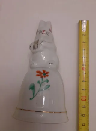 Campanilla cerámica figura conejo