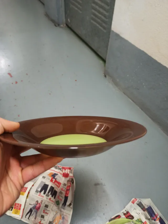 Juego 3 Platos Hondos y 2 Llanos Marrón/Verde