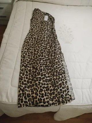 Vestido largo animal print