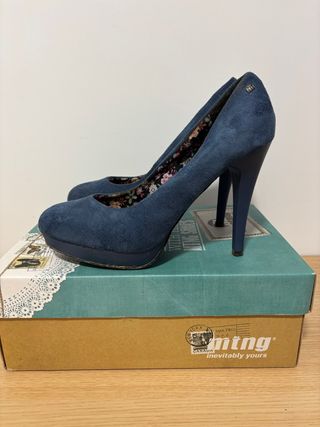 Elegantes Zapatos de tacón azul para fiesta
