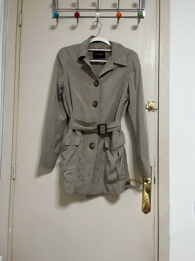 Trench Massimo Dutti Beige/Gris