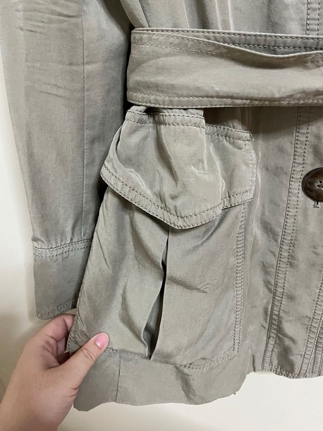 Trench Massimo Dutti Beige/Gris