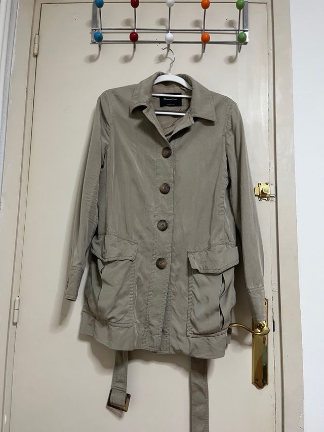 Trench Massimo Dutti Beige/Gris