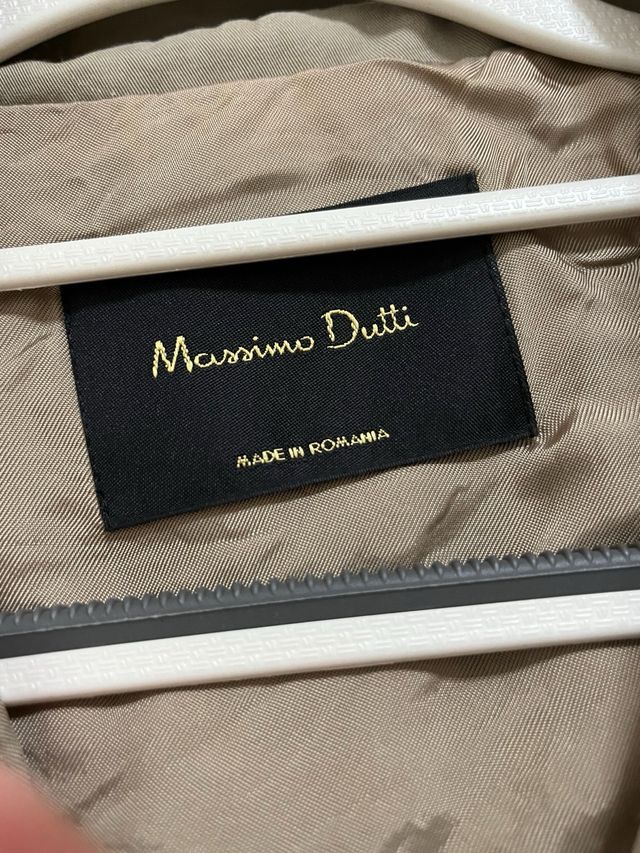 Trench Massimo Dutti Beige/Gris