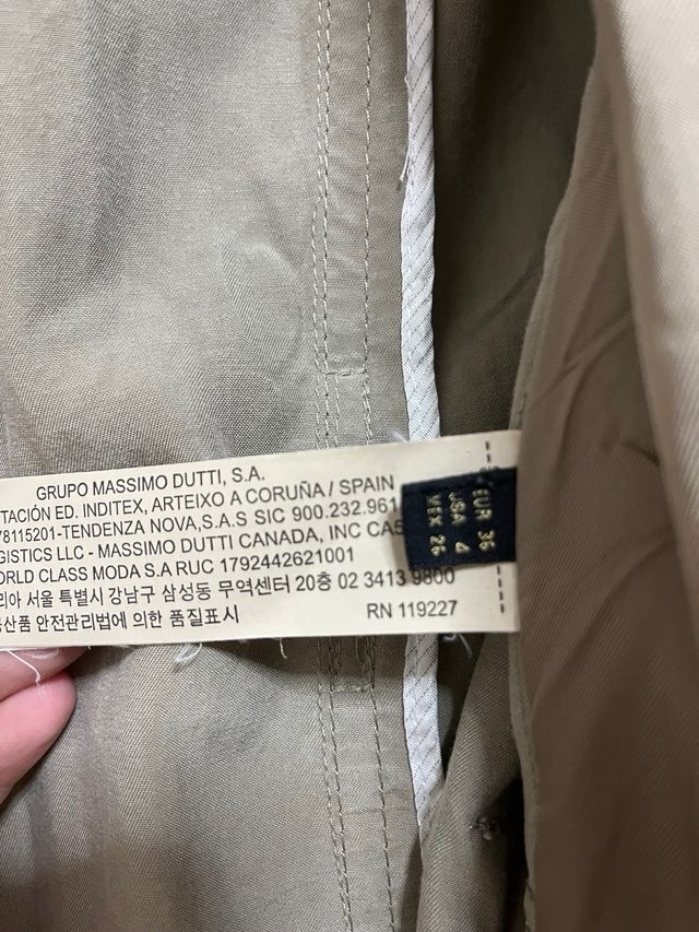 Trench Massimo Dutti Beige/Gris