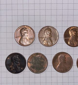 Lote 9 monedas Lincoln