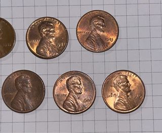 Lote 9 monedas Lincoln