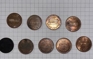 Lote 9 monedas Lincoln