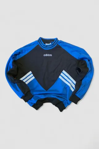 Felpa Adidas vintage blu/nera taglia M ma veste S