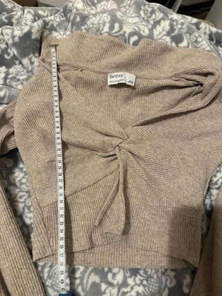 Bershka Top Corto Beige