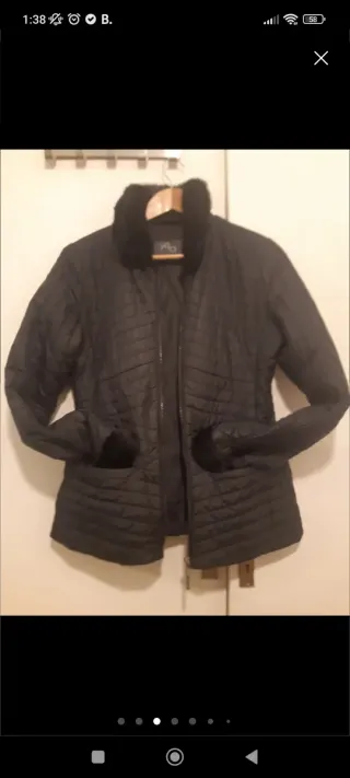 Chaqueta abrigo negra T40