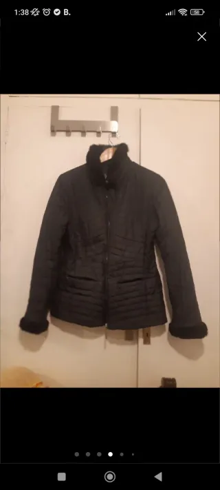 Chaqueta abrigo negra T40