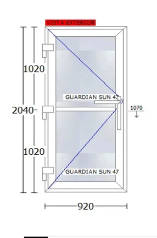 Puerta PVC Kömmerling 76mm Exterior
