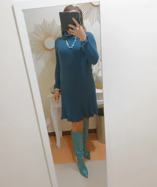 Abito misto lana cashmere manica lunga