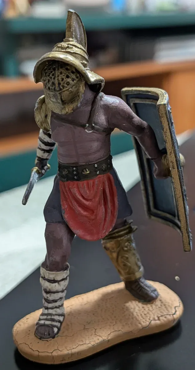 Statuina di Gladiatore Romano in Piombo