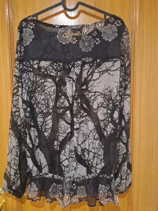 Camisa Desigual gasa manga larga estampada