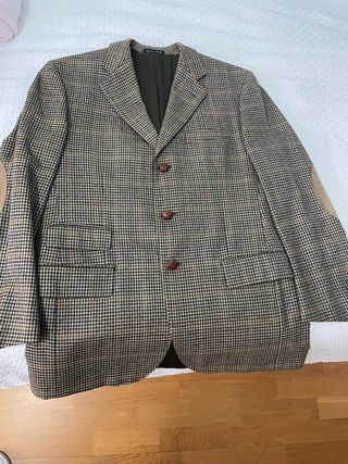 Americana Lana Cuadros Faconnable Beige/Marrón