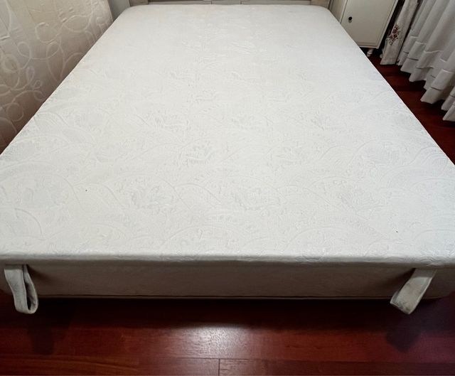 Canapé abatible tela blanco/beige