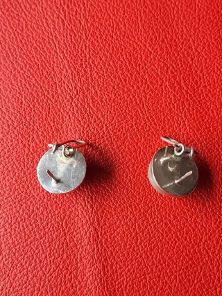 Pendientes de piedra verde y plata 925.