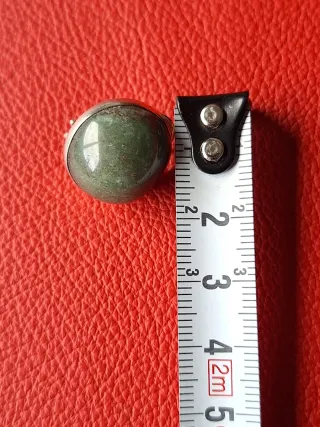 Pendientes de piedra verde y plata 925.