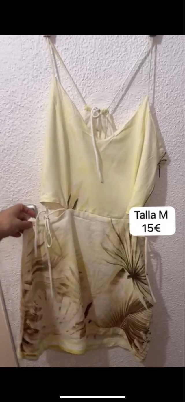 Vestido estampado tropical talla M