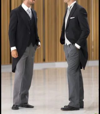 Traje de boda negro y gris