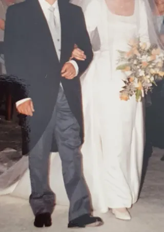 Traje de boda negro y gris