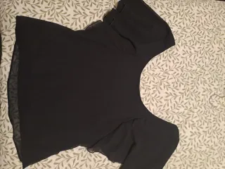 Camisa Poète gasa negra manga murciélago