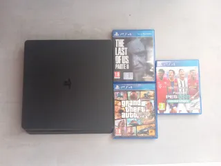 PS4 1TB + GTA V + TLOU 2 + PES2021