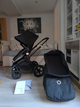Bugaboo Fox 3 negro silla + capazo + extras