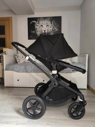 Bugaboo Fox 3 negro silla + capazo + extras