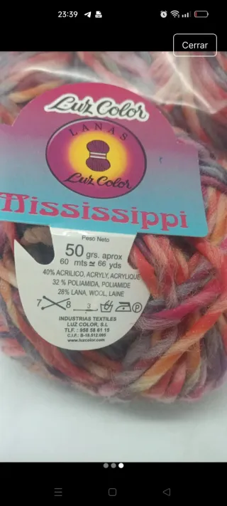Lote 20 ovillos Lana Mississippi 50gr