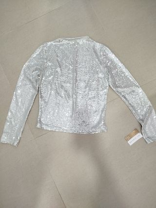 Top lentejuelas plateado