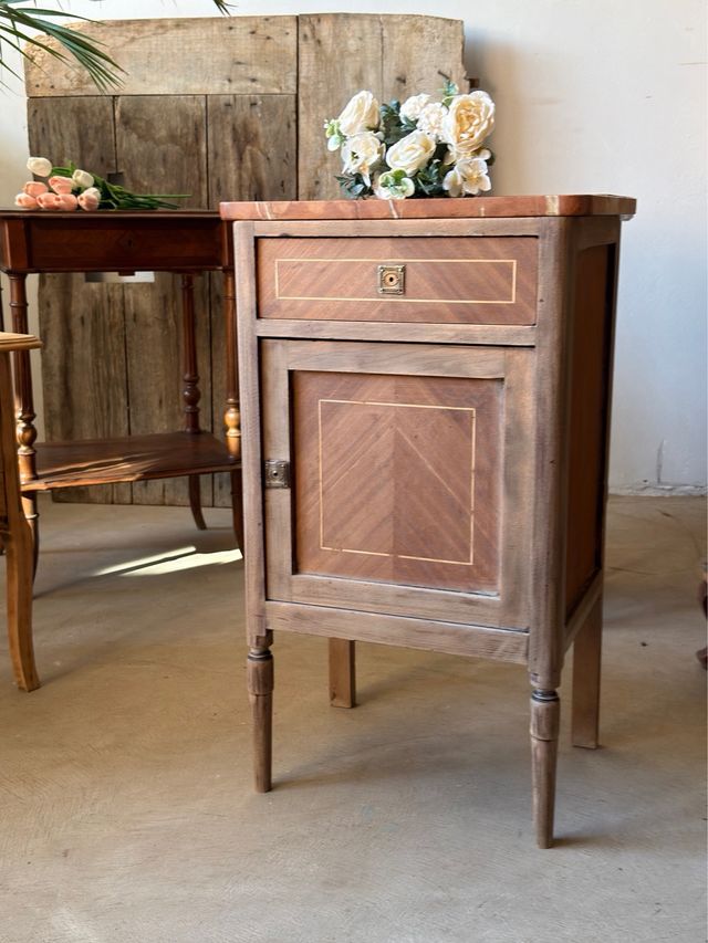 Tavolino Francese in Legno e Marmo