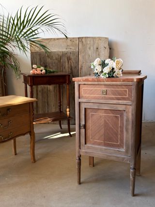 Tavolino Francese in Legno e Marmo