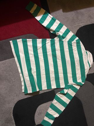 Camiseta Zara Rayas Verdes y Blancas