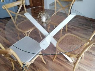 Mesa redonda cristal 130cm