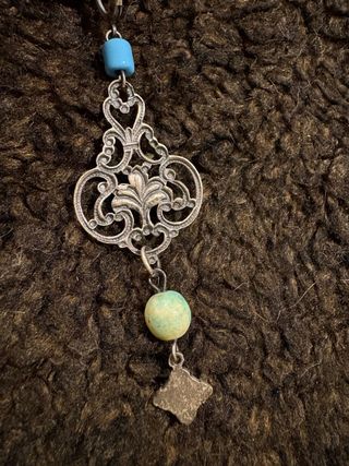 Pendientes étnicos plata y turquesa