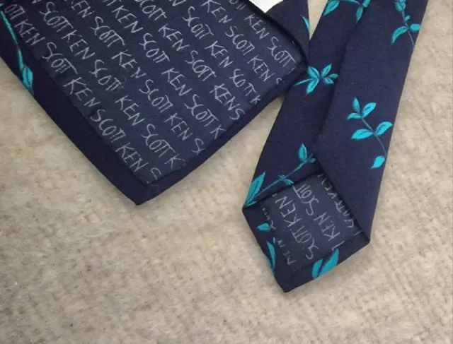 Cravatta Seta Ken Scott Uccelli Viola Blu