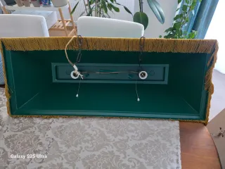 Lampada da biliardo verde con catene