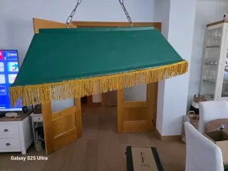Lampada da biliardo verde con catene