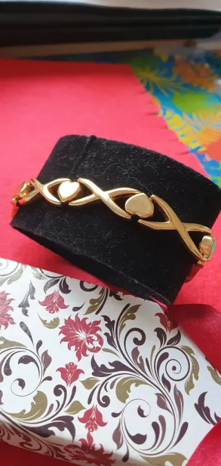 Pulsera Oro Laminado 18k Corazones