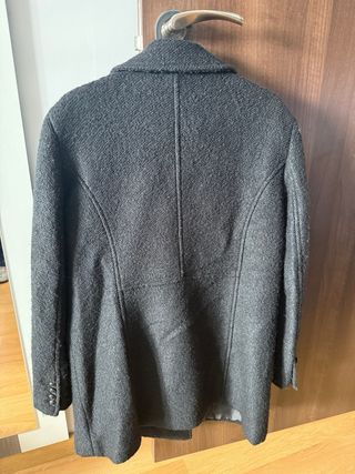 Abrigo paño lana negro Talla L