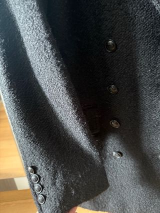 Abrigo paño lana negro Talla L