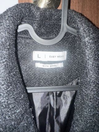 Abrigo paño lana negro Talla L