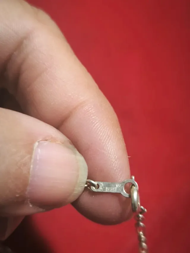 Cadena plata mano Fátima azul