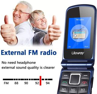 Cellulare Uleway G380D Anziani Tasti Grandi Blu