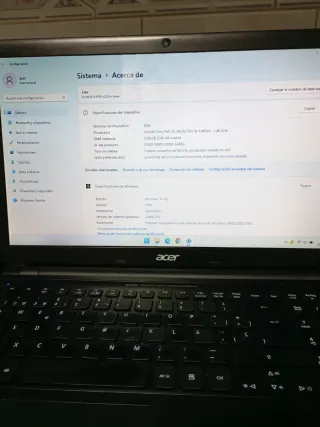 Portátil Acer V5 Negra recién instalado Windows 11