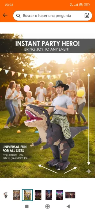 Disfraz Dinosaurio Velociraptor Adulto