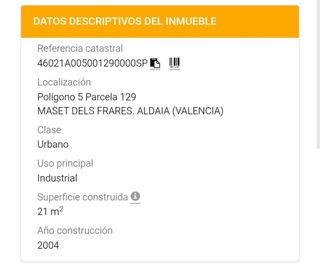 PARCELA URBANA C.C BONAIRE ALDAIA